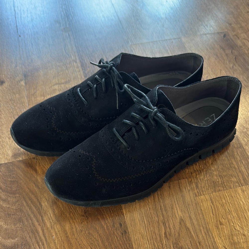 Cole Haan Black Suede Women's Oxfords